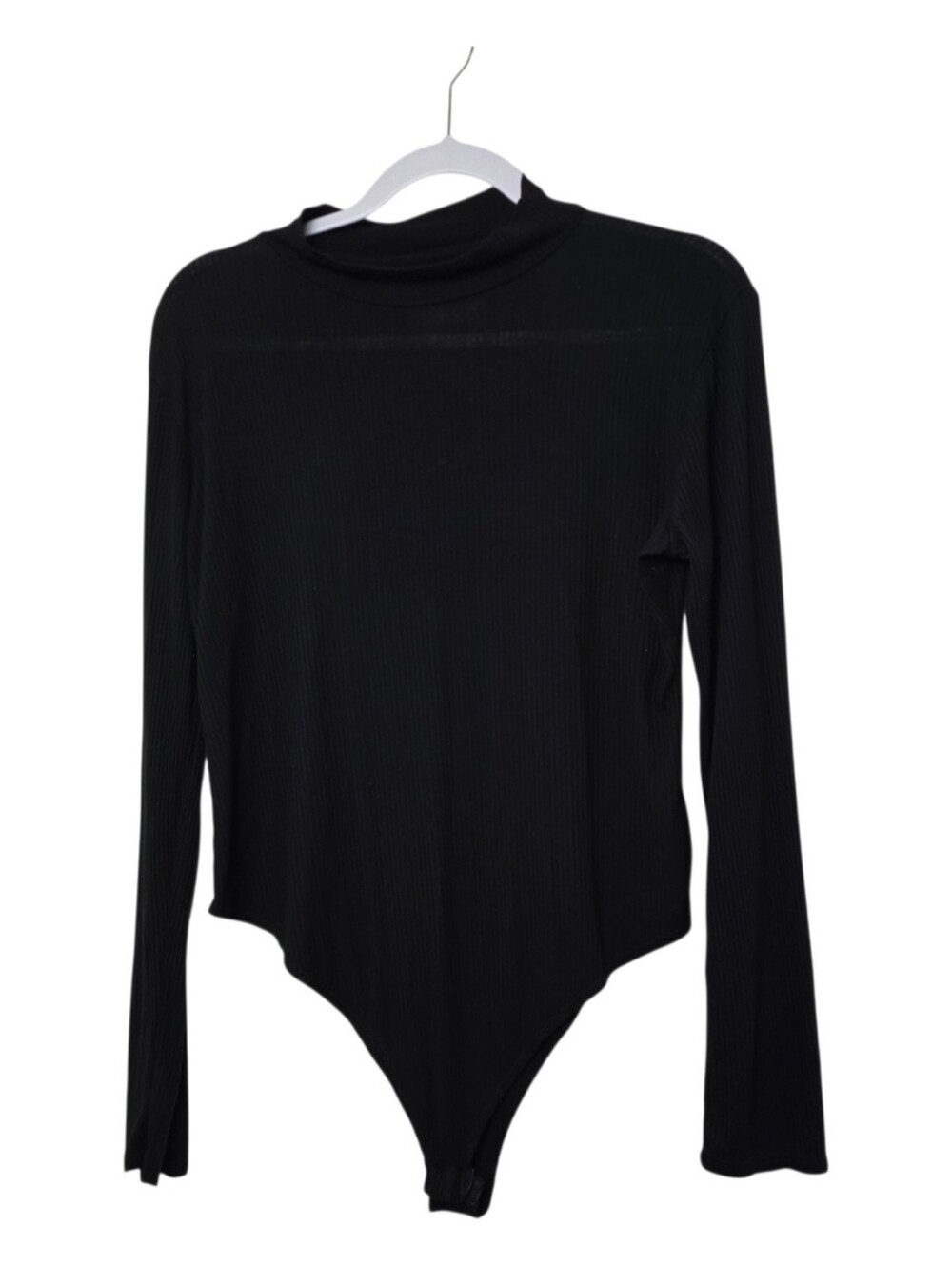 Jackson Rowe Black High Neck Long Sleeve Bodysuit Sz L Lightweight Minimalist